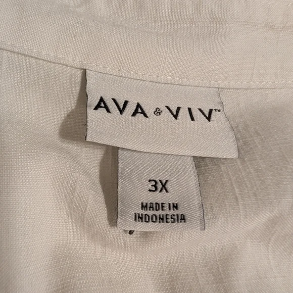 Ava & Viv White Short Sleeve Belted Waist Romper - Picture 8 of 8